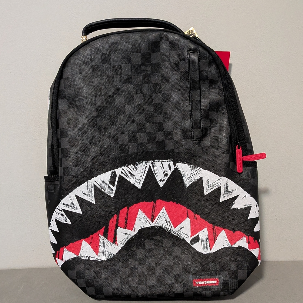 Sprayground Black and Red Shark Backpack NWT